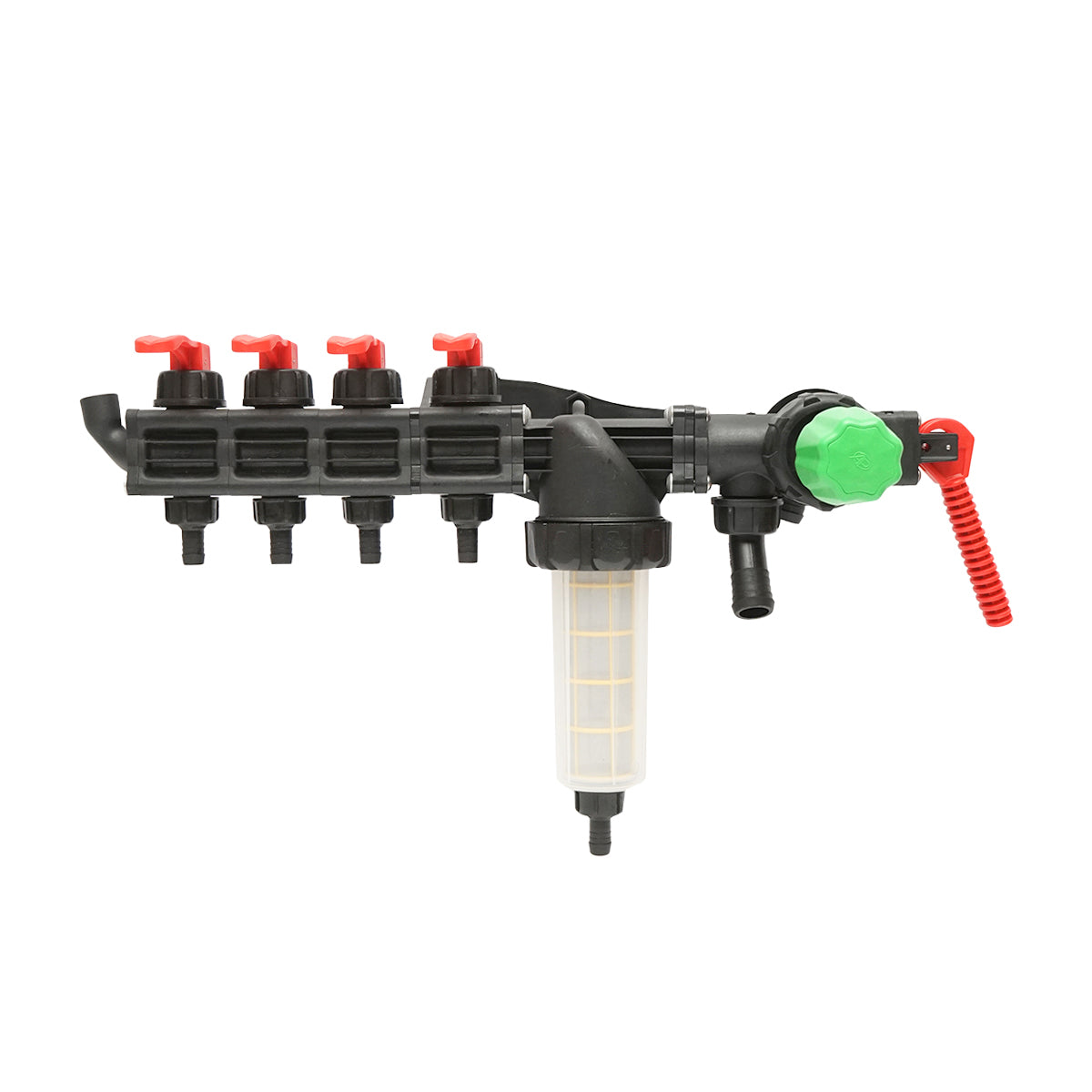 Distributor with 4 outlets and filter (Heavy Filter) for herbicide applicator.